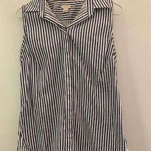 J.Crew navy and white pinstripe tank top blouse